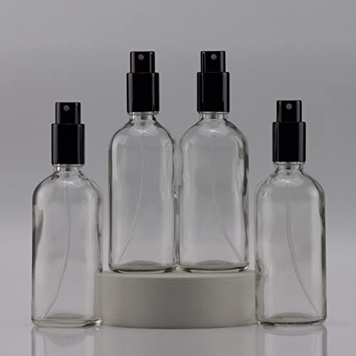 Yizhao Botellas De Spray De Vidrio Transparente 4oz, Con Pul