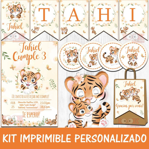 Kit Imprimible Candybar Tigrecito Nene Baby Personalizado