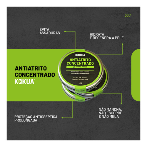 Kokua Anti Atrito Pomada Para Ciclismo Triathlon Corida
