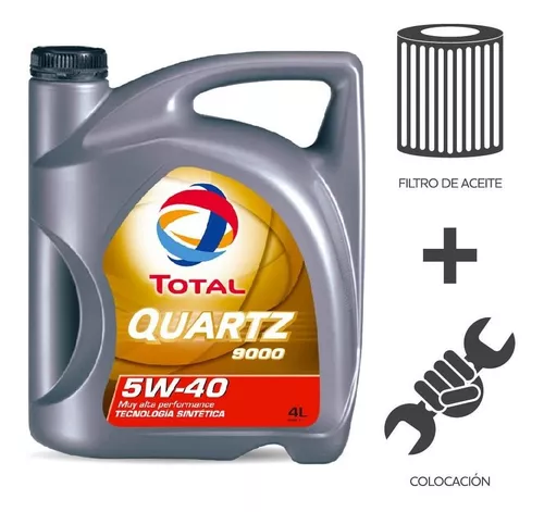 Aceite Para Motor Total Quartz 9000 5w40 Sintetic X 4 Litros