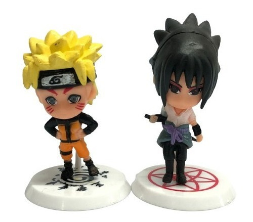 Brinquedo Action Figure Naruto E Sasuke 7cm 