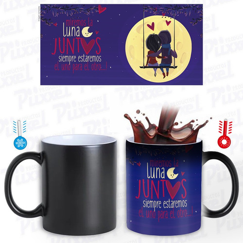 Taza Mágica  Miremos La Luna Juntos Regalo 14 De Febrero