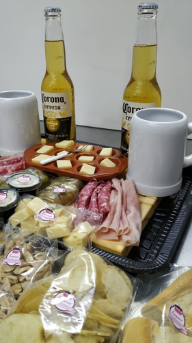 Imagen 5 de 10 de Picada A Domicilio Con Cerveza Corona + Tabla Regalo - (p/2)