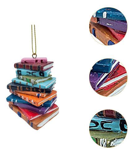 6 Pila De Libros Adornos Navideños Decoraciones Para