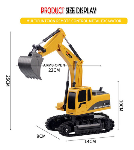 Mini Excavadora De Plástico De Aleación Con Control Remoto D