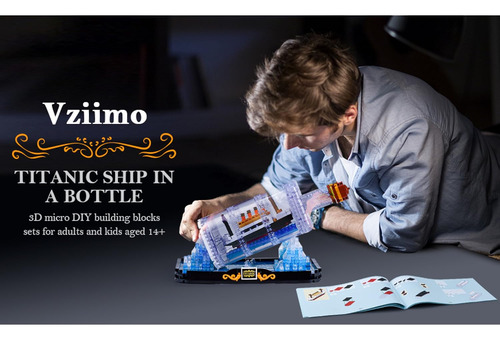 Miniset De Construcción Titanic Ship In A Bottle, Titanic To