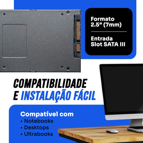 Disco Sólido Interno Altomex 128gb Al-ssd-128 Ssd 2,5 Cor Preto