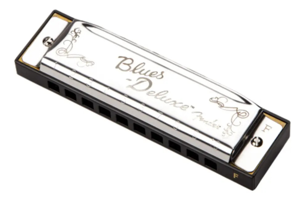 Gaita Fender Blues Deluxe Harmonica F Com Estojo F Níquel