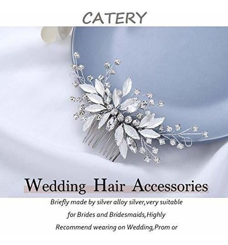 Cattery Bride Wedding Hair Peine Cristal Joyas Para El Cabel 