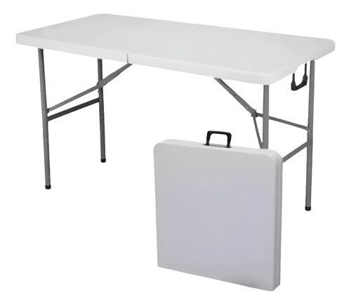 Mesa Plegable Jardin Gardenlife Ga-mp120 Rectangular Blanco