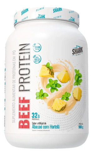 Suplemento Proteína Bovina + Colágeno 900g Shark Pro Sabor Abacaxi Com Hortelã