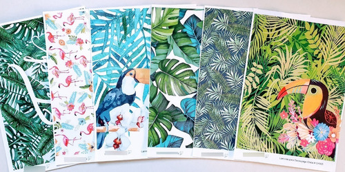 Laminas Decoupage Tropicales Laura Craft Set X 6