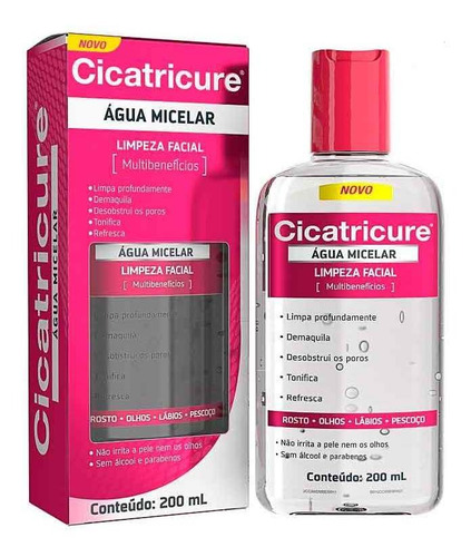 Cicatricure Água Micelar 200ml Limpeza Facial Multibeneficio