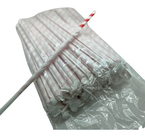 Imagen 1 de 4 de Bombillas De Papel Envueltas - 100 Unidades