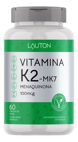 Suplemento Em Cápsulas Lauton Nutrition Clinical Series Vitamina K2 Mk-7 Em Pote De 60ml 60 Un