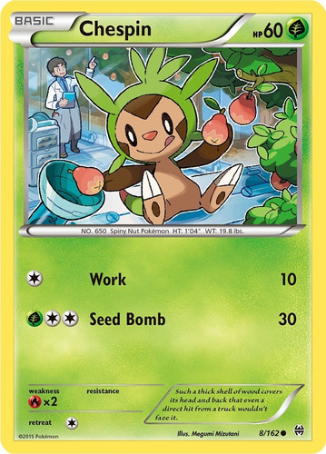 Cartas Pokemon Chespin 8/162 Breakthrough Bkt (Usado)