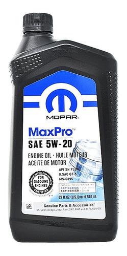 Aceite De Motor 5w20 Maxpro Mopar Grand Cherokee Caliber