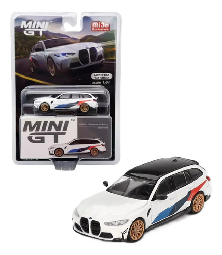 Mini Gt BMW M3 M Performance Touring Alpine White #776 1/64 Cor branca