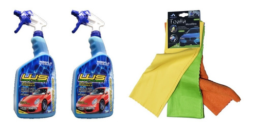 Kit Lavado En Seco: 2 Ws Car Clean Marflo + 4 Microfibras