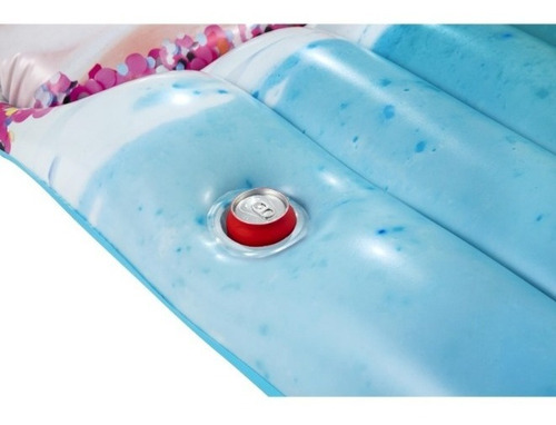 Imagen 3 de 5 de Flotador Respaldo Azul Porta Vaso Bestway Baño Bebes