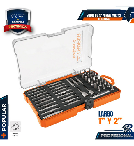 Juego De 47 Puntas Mixtas Largos 1 Y 2