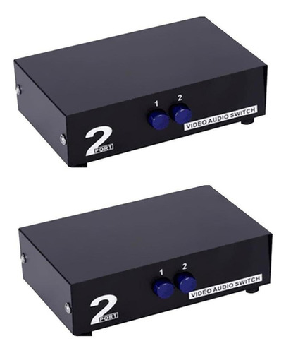 2 Piezas 2 Vías 3-rca Video Audio Av Selector Selector