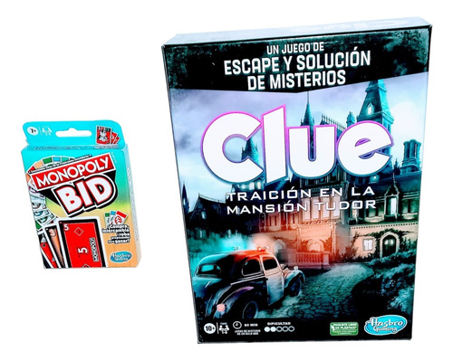 Juego De Mesa Clue Traición En La Mansion + Cartas Monopoly