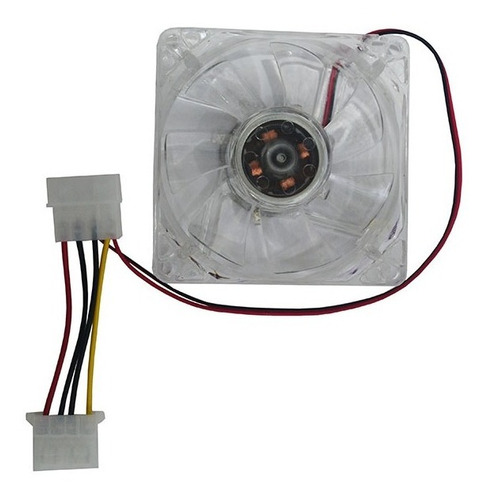Imagen 3 de 7 de Fan Led Cooler 80 X 80 Colores Rgb 4 Pines Cpu 80mm Ditron