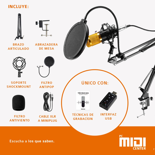 Imagen 4 de 8 de Kit Micrófono Condenser Midiplus Bm800 Streaming Youtube