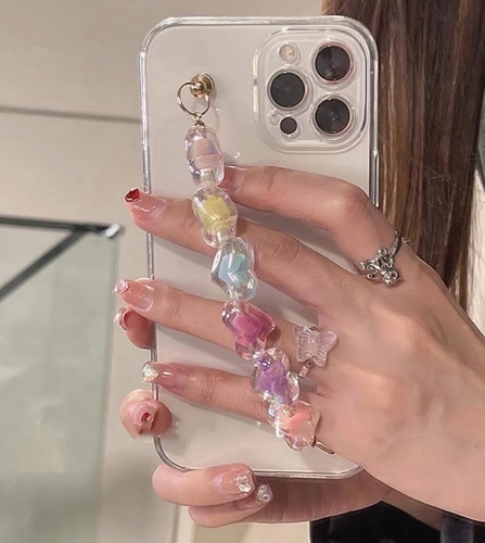 Imagen 6 de 7 de Funda Para iPhone 7 8 Plus X Xs Xr Cadena Corazon Colores