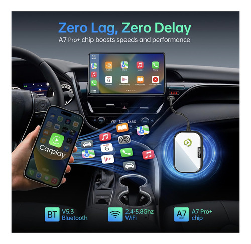 Transmisor Inalámbrico Ykcaa Carplay Apple iPhone No Android