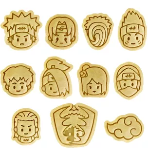 Sweet&rro17 Anime Naruto 7 piezas Moldes para galletas en 3D 