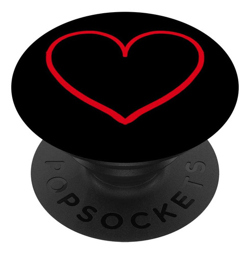 Pop Socket Rojo Corazon En Negro   Popsockets Agarre Y Sopo