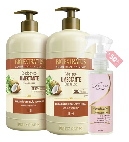 Kit Umectante Bio Extratus1 Shampoo + Cond 1l+lourre 120ml