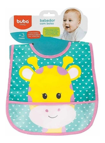 Babador Com Bolso Cata Migalhas Girafa Buba ®