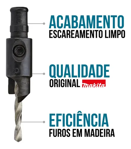 Broca Escareadora No 8 Madeira 4mm Limitador Makita D-73243