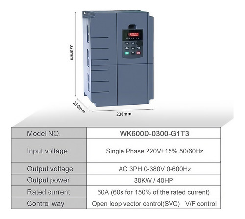 Convertidor De Frecuencia Vfd,1fase 220v A 3 Fases 380v 30hp