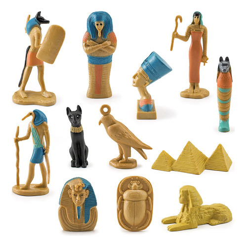 Set De Figuras De Dioses Egipcios Antiguos De Pvc, 12 Pzs.