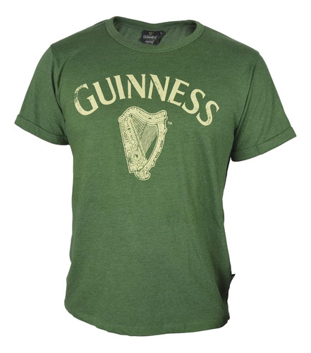 Camiseta Guinness Vintage Harp Label - Camiseta De Manga Cor