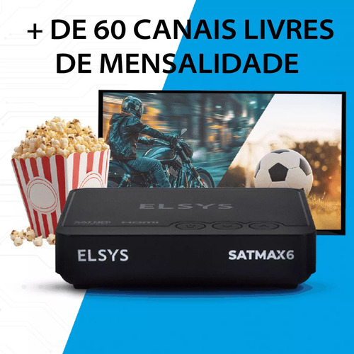 Receptor De Tv Via Satelite Elsys Sathd Satmax 6 Preto