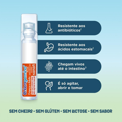 Enterogermina Plus 5ml Com 10 Flaconetes Sem Sabor