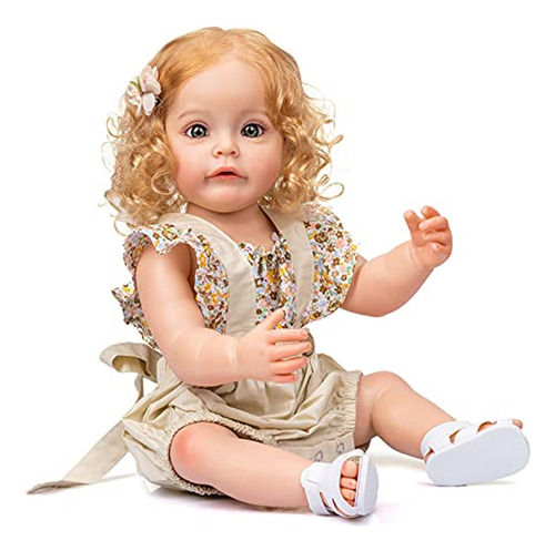 Muñeca Reborn 56 Cm Baby Doll Girl Cuerpo Realista