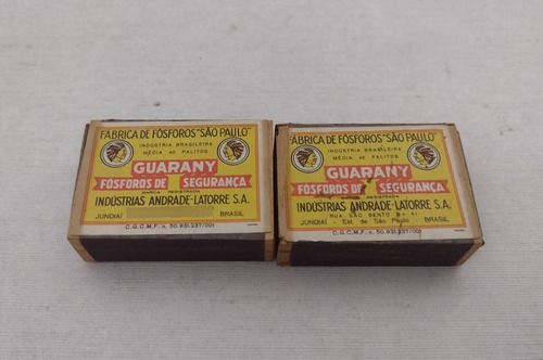 Caixas De Fosforos Guarany Antigas (Usado)