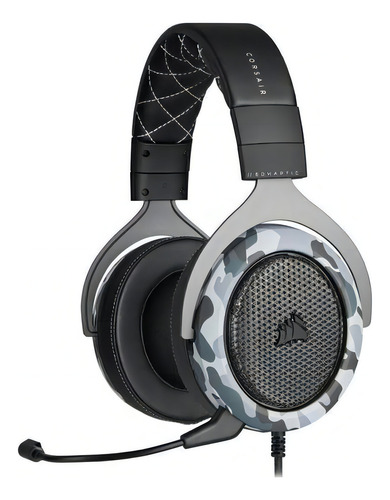 Controladores estéreo hápticos Headset Gamer Hs60, 50 mm, Corsair Usb, color gris