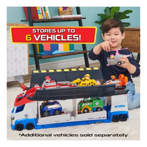 Paw Patrol, Patrulla Canina transformadora con lanzadores de vehículos  duales, figura de acción Ryder y auto de juguete ATV, juguetes para niños a