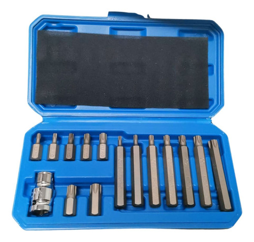 Set 15 Puntas Torx Largas Y Cortas Con Estuche Rígido