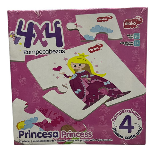 Rompecabezas 4x4 Piezas Grande Princesa