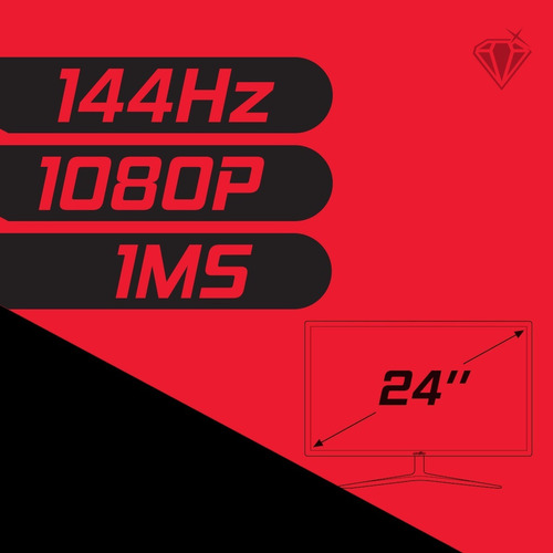 Imagen 7 de 7 de Monitor Gamer Level Up 24 Full Hd 144hz 1ms Freesync Hdmi Dp