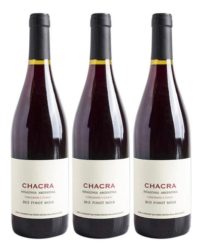 Pack X3 Chacra 55 Pinot Noir Vino Patagonia Viñedo Organico