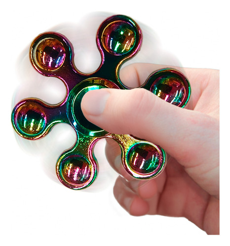 Fidget Spinner Estrella Tornasol Metal 100% Calidad Grande